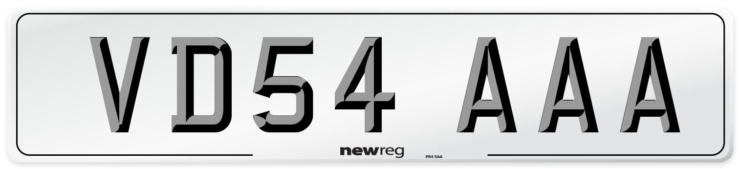 VD54 AAA Number Plate from New Reg